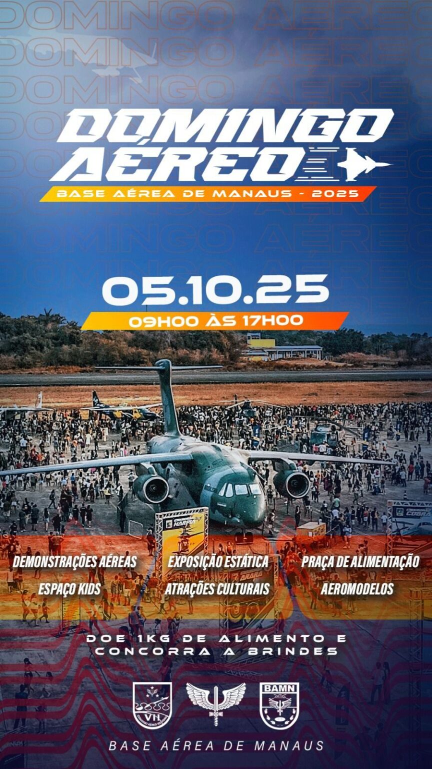 Milhares de pessoas devem prestigiar Edição 2025 do “Domingo Aéreo” na Base Aérea de Manaus