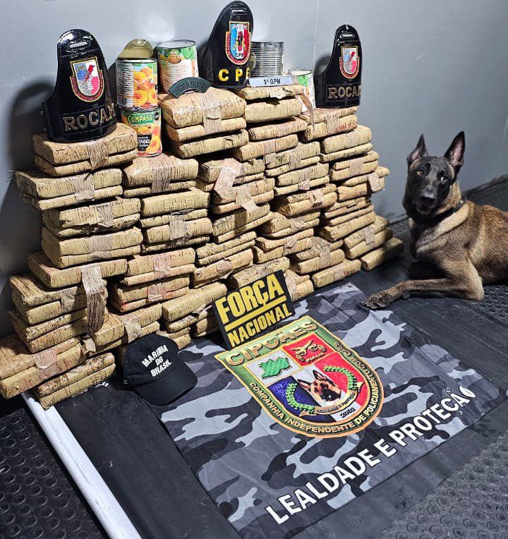 Base Arpão 2: PM apreende mais de 70 quilos de drogas em embarcação no interior do AM